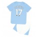 Manchester City Kevin De Bruyne #17 Kopio Lastenvaatteet Koti Pelipaita Lasten 2023-24 Lyhyet Hihat (+ shortsit)
